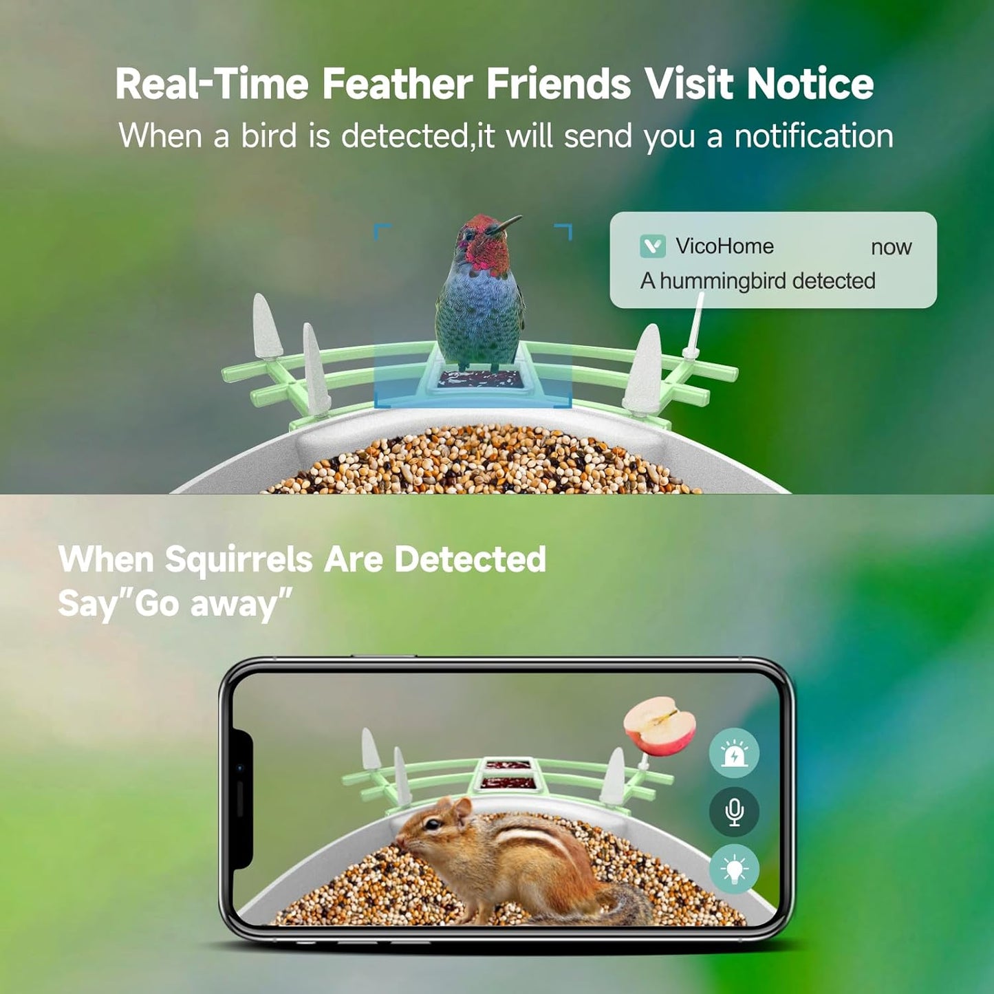 RoyaleGlow Smart Bird Feeder Camera with Night Vision