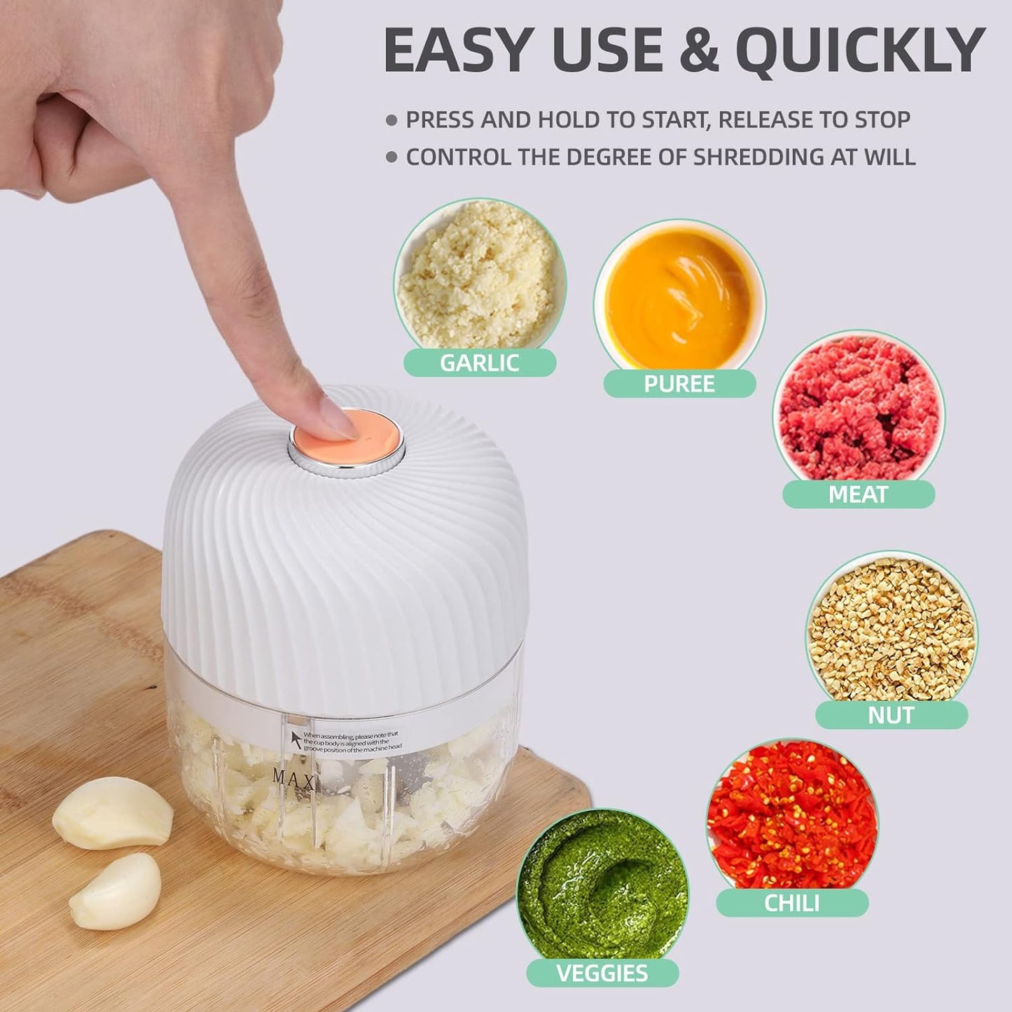 Royaleva Electric Garlic Onion Chili Chopper 250ml Capacity