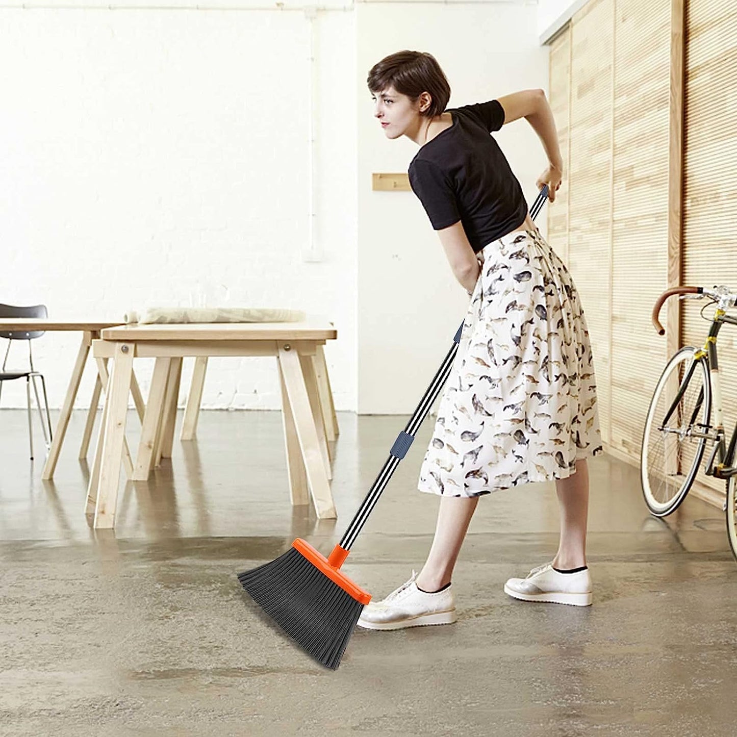 Luxora Self-Cleaning Broom And Dustpan Set For Easy Cleaning