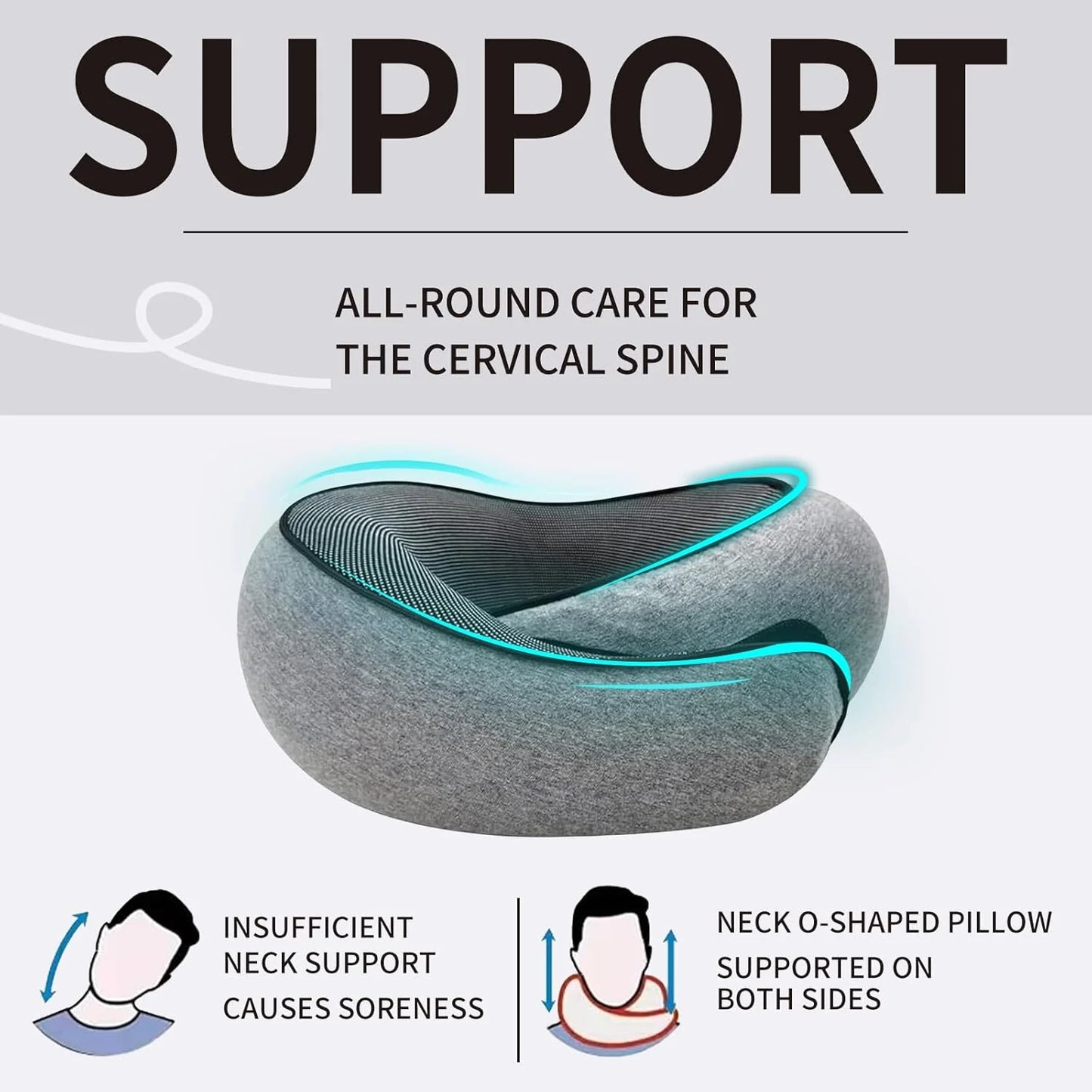 Luxora Travel Neck Pillow with Memory Foam Support
