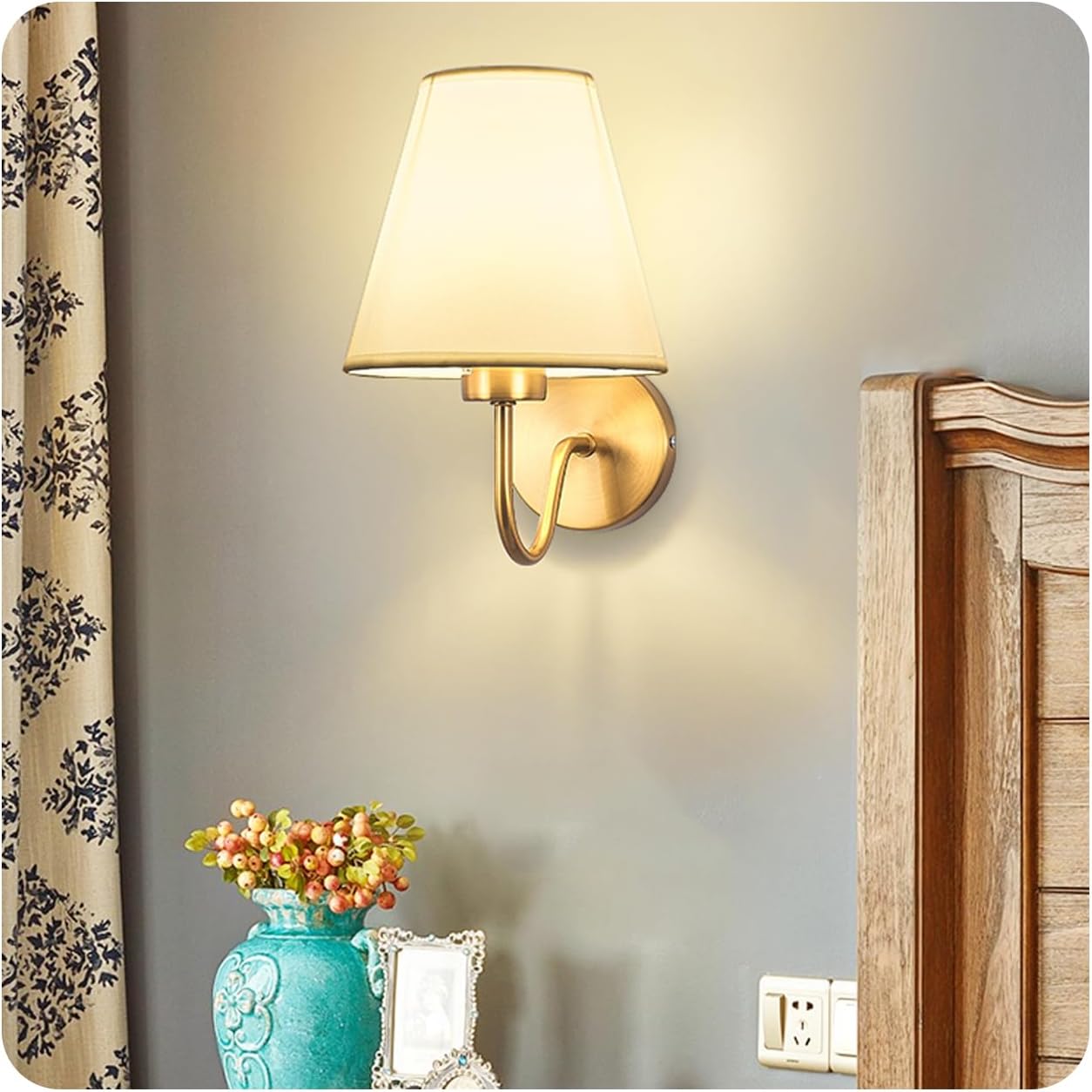 Royallure Retro Rechargeable Wall Sconce with RGB Bulb, Wireless LED Lighting