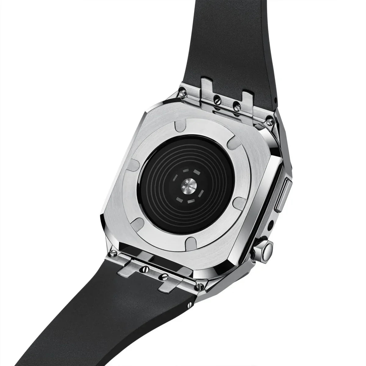 Royaleva AP9009 Silicone Band 316L Stainless Steel Case Retrofit Kit For Apple Watch