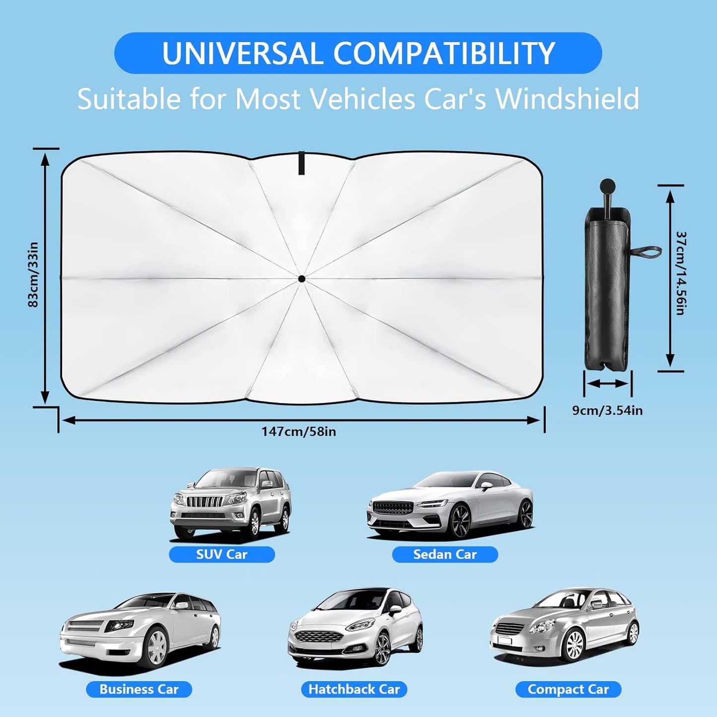 Royaleva Car Windshield Sun Shade for UV Protection