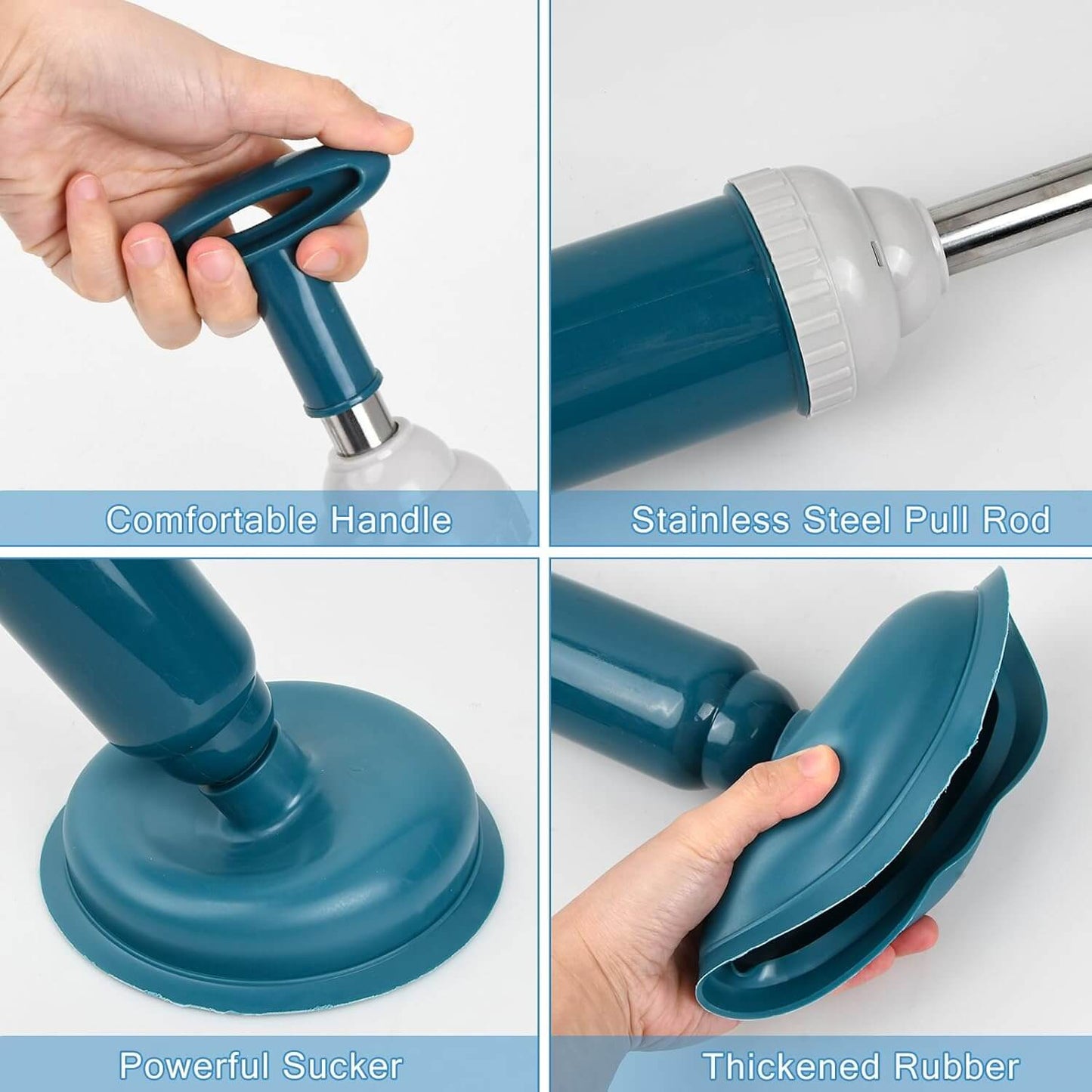 Royallure High-Pressure Silicone Toilet Plunger – Telescopic Pump, Anti-Clog Tool