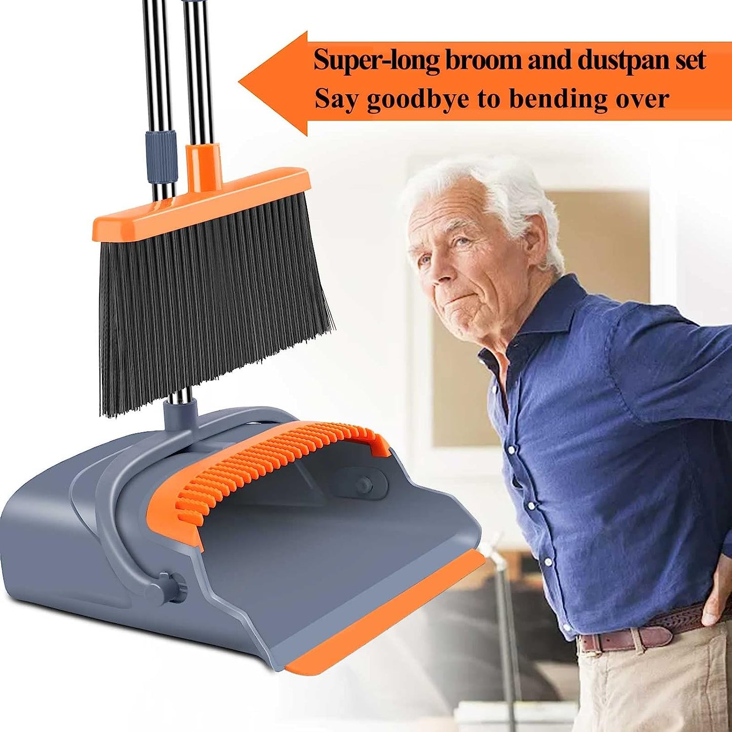 Luxora Self-Cleaning Broom And Dustpan Set For Easy Cleaning