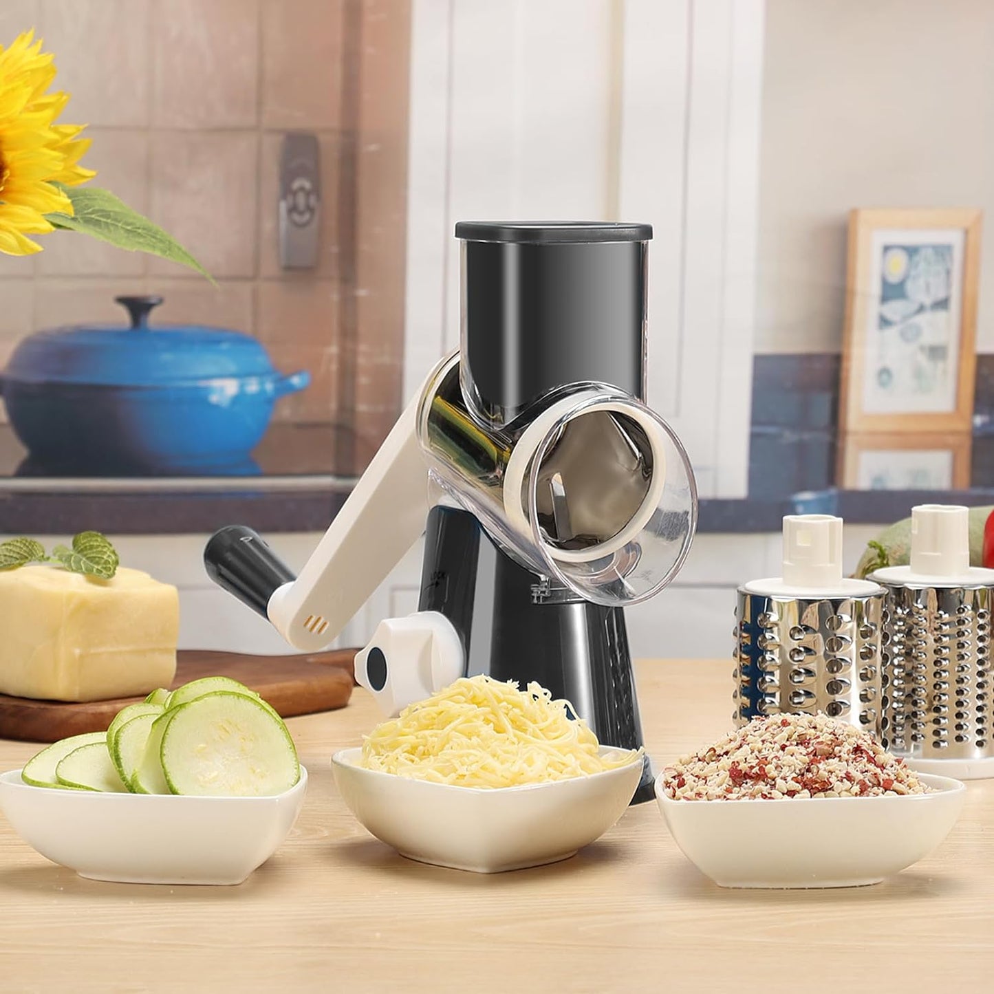 Luxora Rotary Cheese Vegetable Manual Grater for Fast Meal Prep
