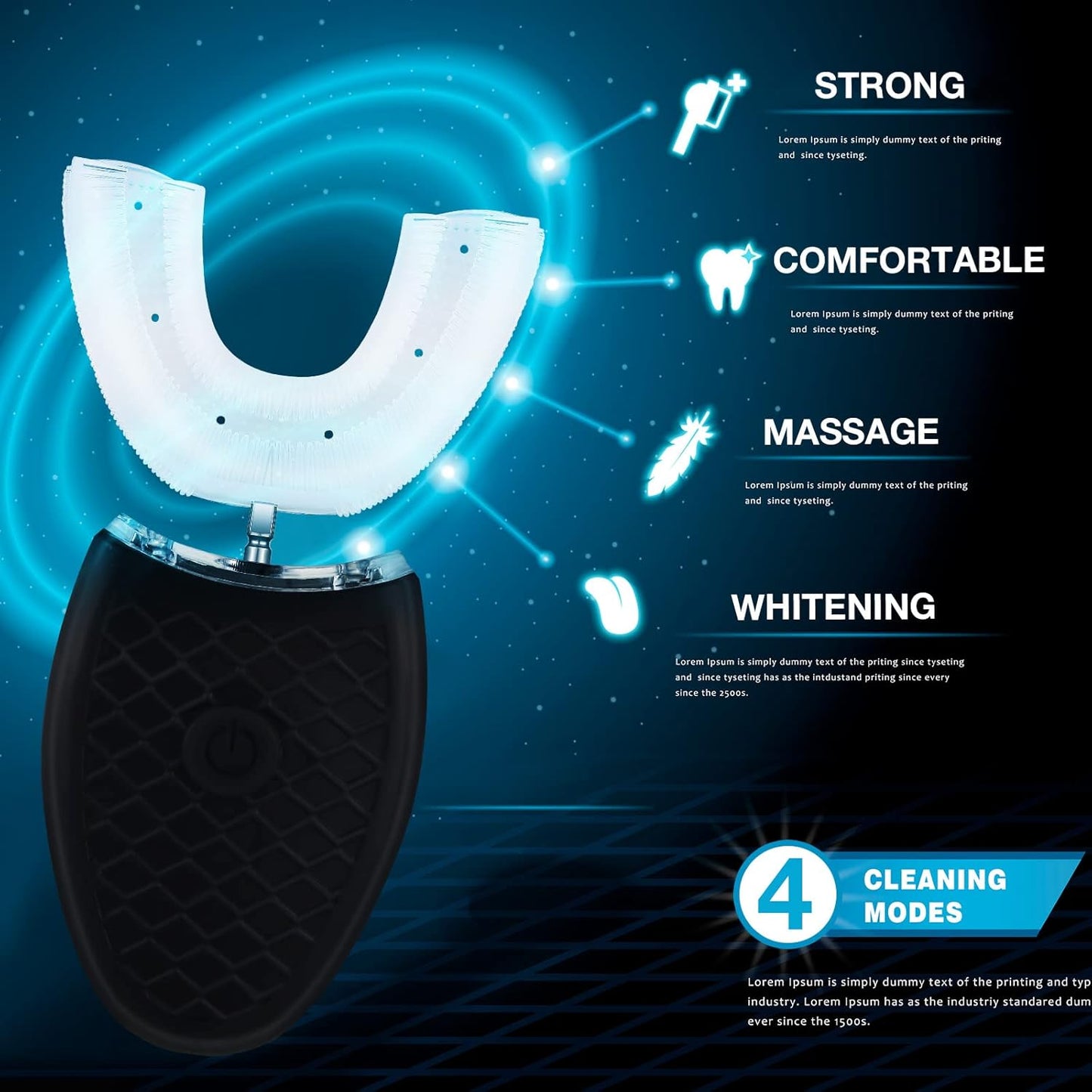 Luxora U Shaped Toothbrush with Ultrasonic Cleaning Technology
