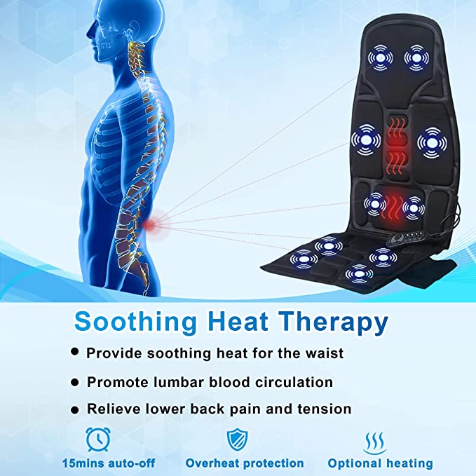 RoyaleGlow Premium Massage Chair Pad - Top Rated Car Seat Massager