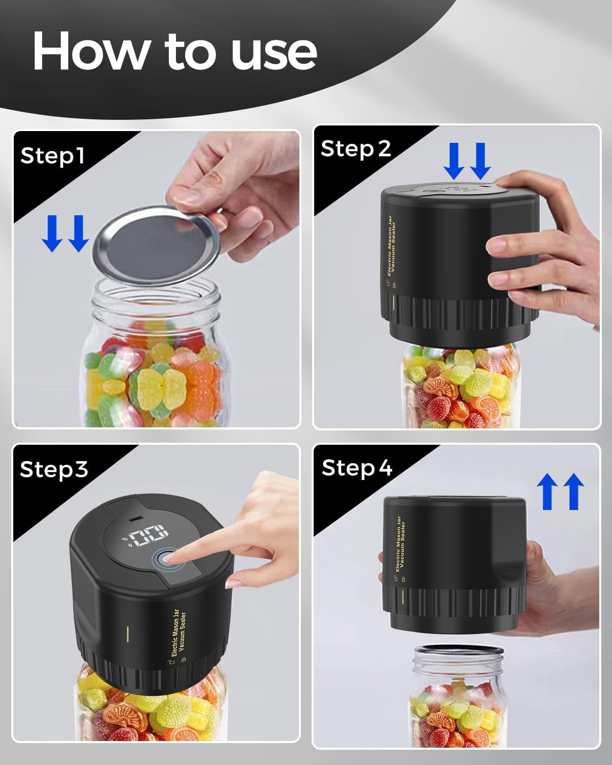 Royaleva Mason Jar Electric Vacuum Sealer Kit Portable