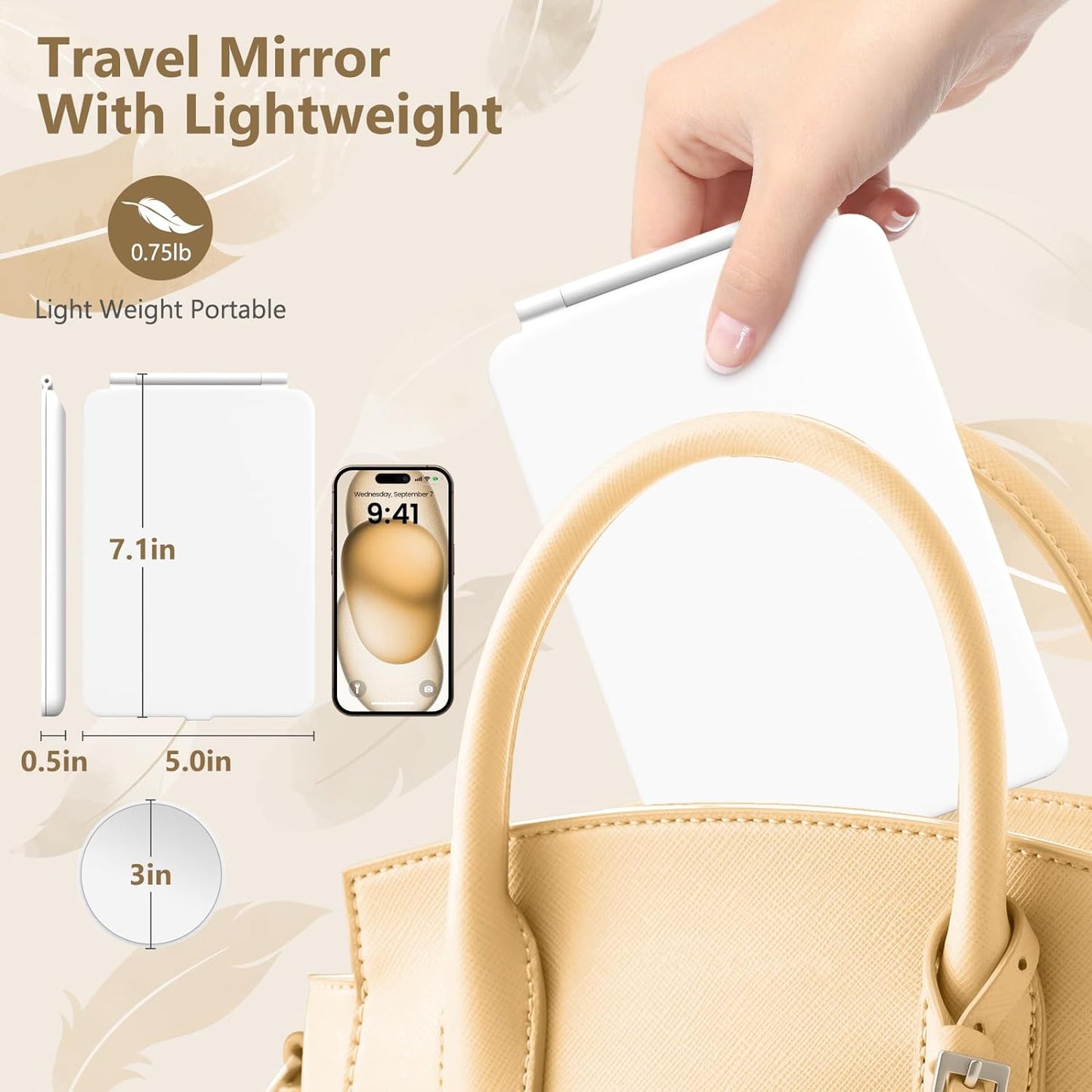 Luxora Travel Lighted Makeup Mirror With Magnification