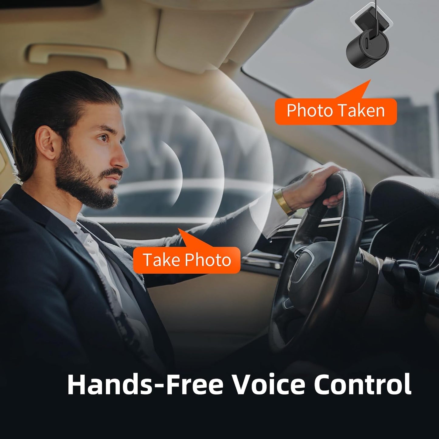 Royallure Mini Dash Cam with WiFi, Voice Control & 24H Parking Video Recorder