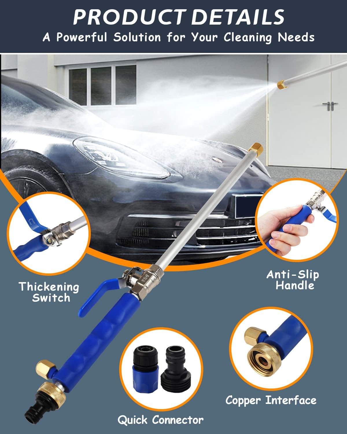 Luxora High-Pressure Washer Spray Nozzle Car Wash Water Hose