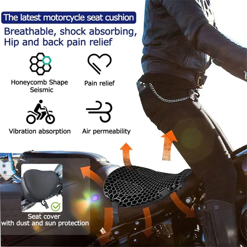 Luxora Motorcycle Gel Seat Pad for Long Distance Rides