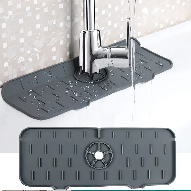 Luxora Silicone Faucet Handle Drip Catcher Tray - Flexible Mat
