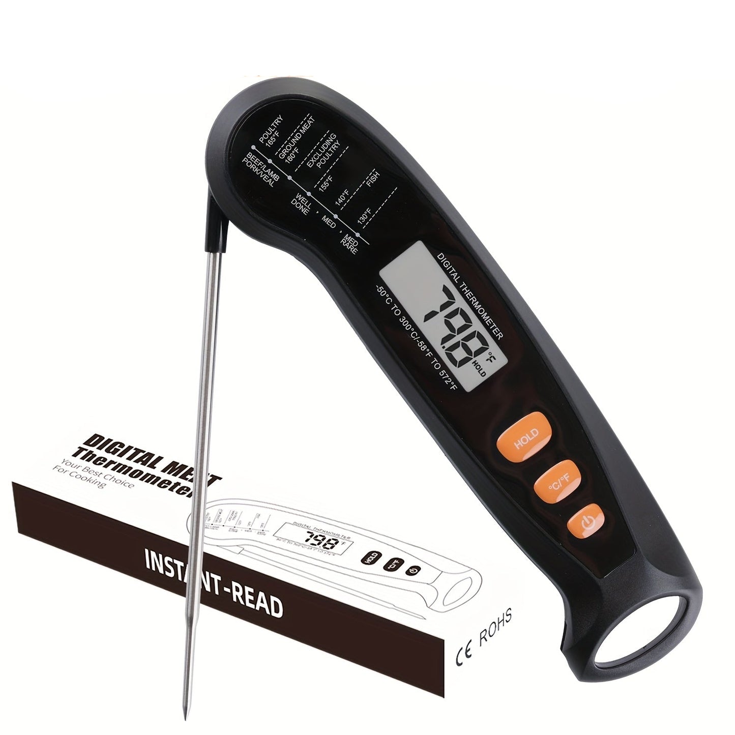 Meat Thermometers For Grilling, Meat Thermometer Digital, Meat Thermometer, Digital Meat Thermometer With Probe, Kitchen Instant Read Food Thermometer For Cooking Baking Liquids Candy Grilling BBQ Air Fryer, Kitchen Accessaries