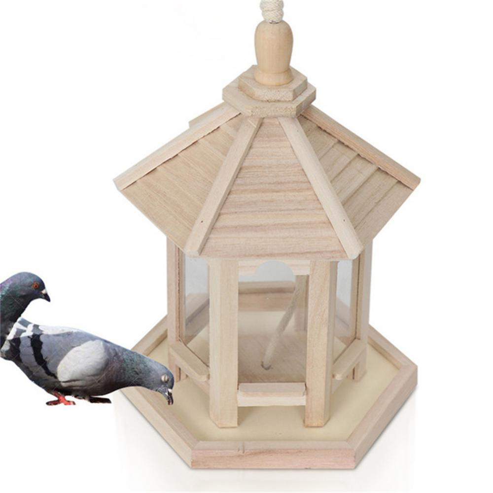 Luxora Wooden Transparent Household Bird Feeder for Garden