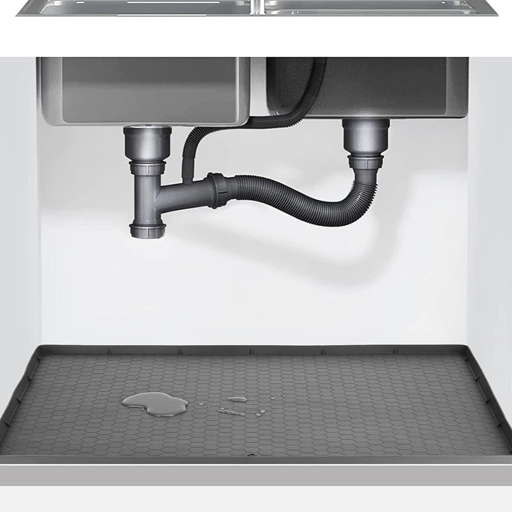 RoyaleGlow Large Under Kitchen Sink Mat Silicone Protective Liner