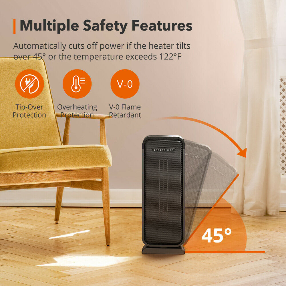 LuxRoyale Space Heater Indoor Portable Office Heater Adjustable Thermostat 1500W
