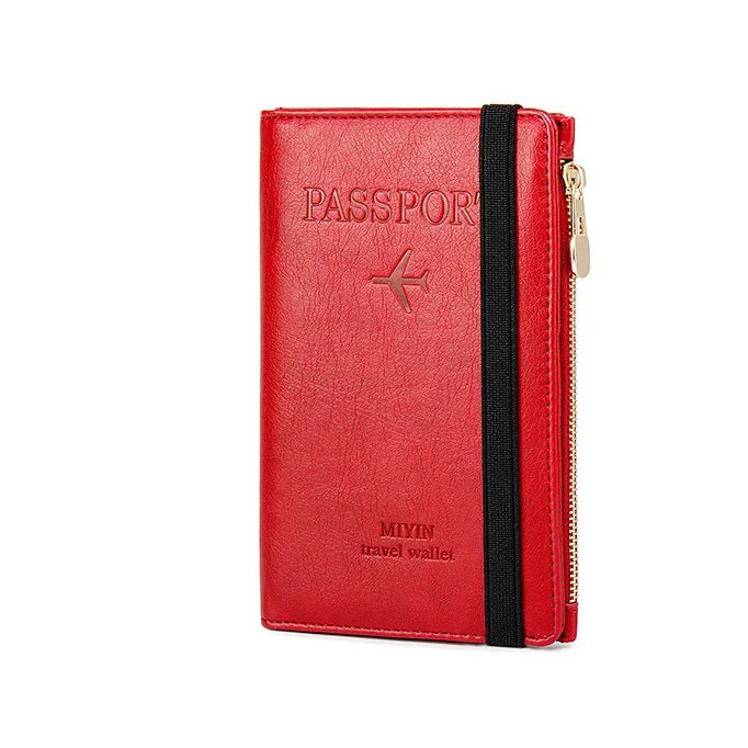Royaleva RFID Blocking Leather Card Wallet Travel Multifunctional Passport Case Wallet