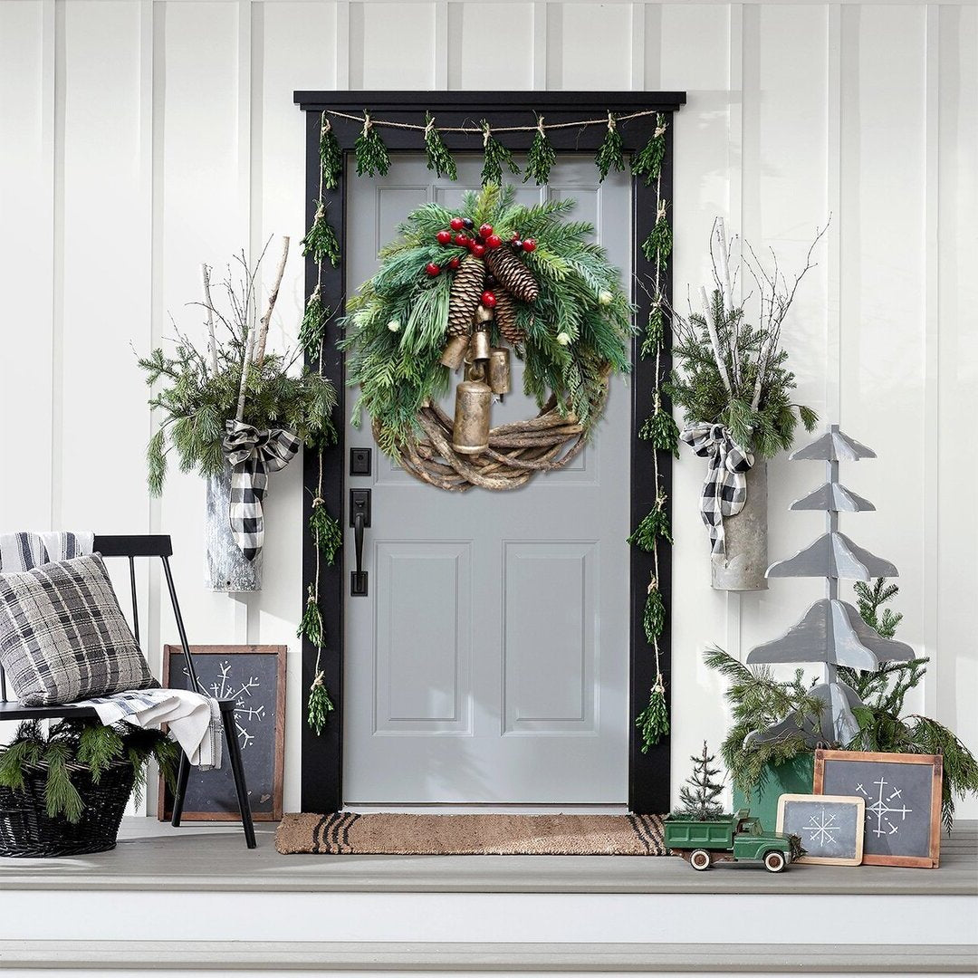 Luxora Farmhouse Christmas Wreath, Boho Holiday Decor