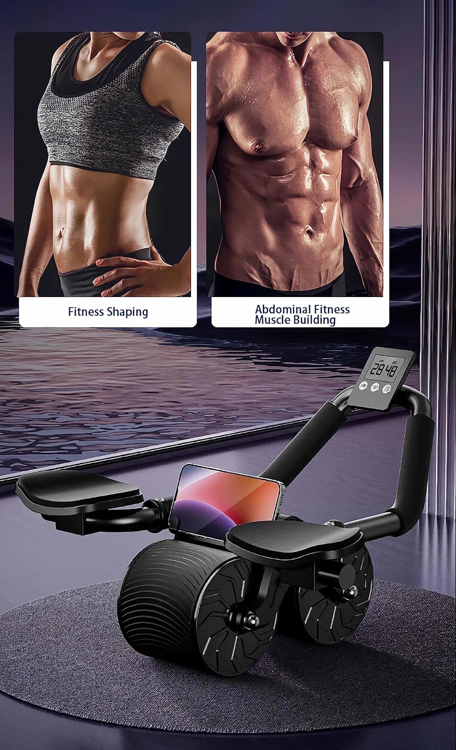Royaleva Ab Roller Wheel with Elbow Support for Core Strength