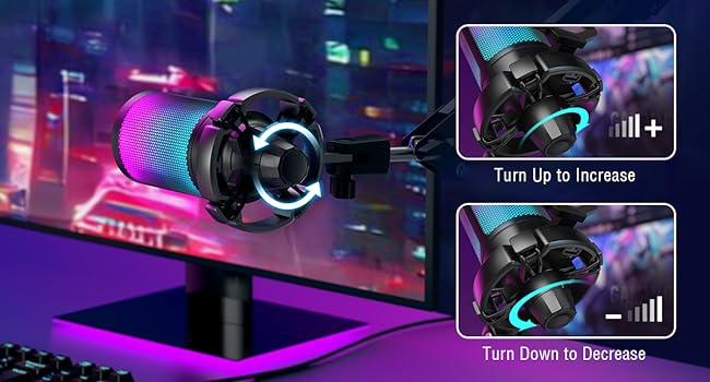 RoyaleGlow Gaming PC Microphone Podcast Condenser Mic