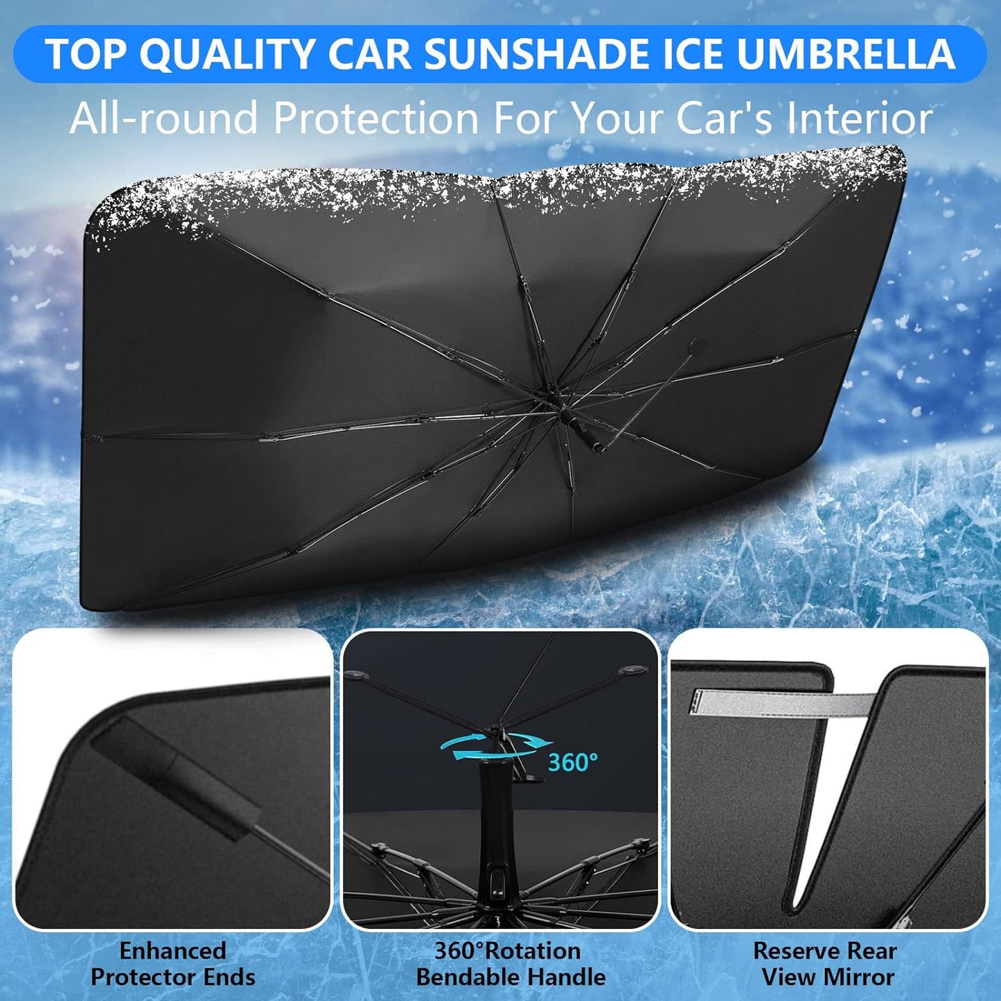 Royaleva Car Windshield Sun Shade for UV Protection