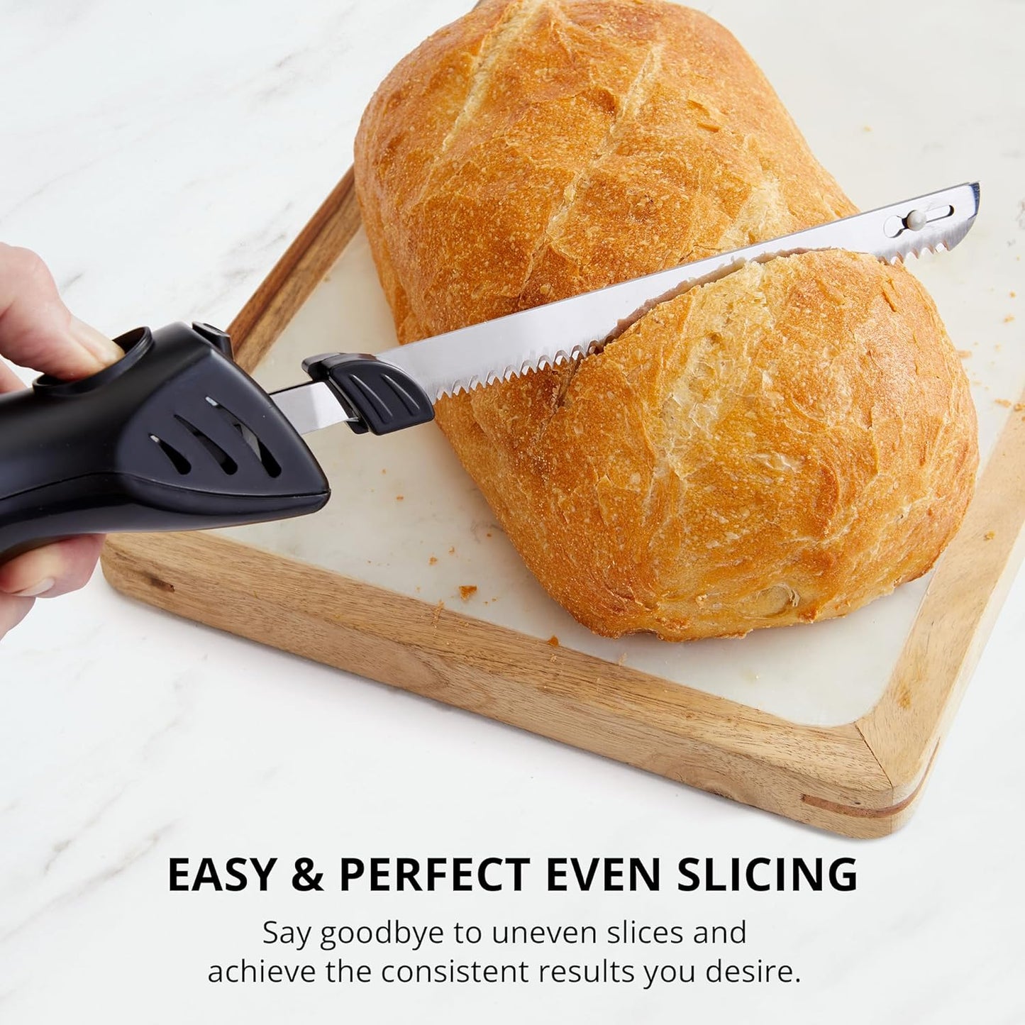 RoyaleGlow Electric Knife with Ergonomic Grip and Fork