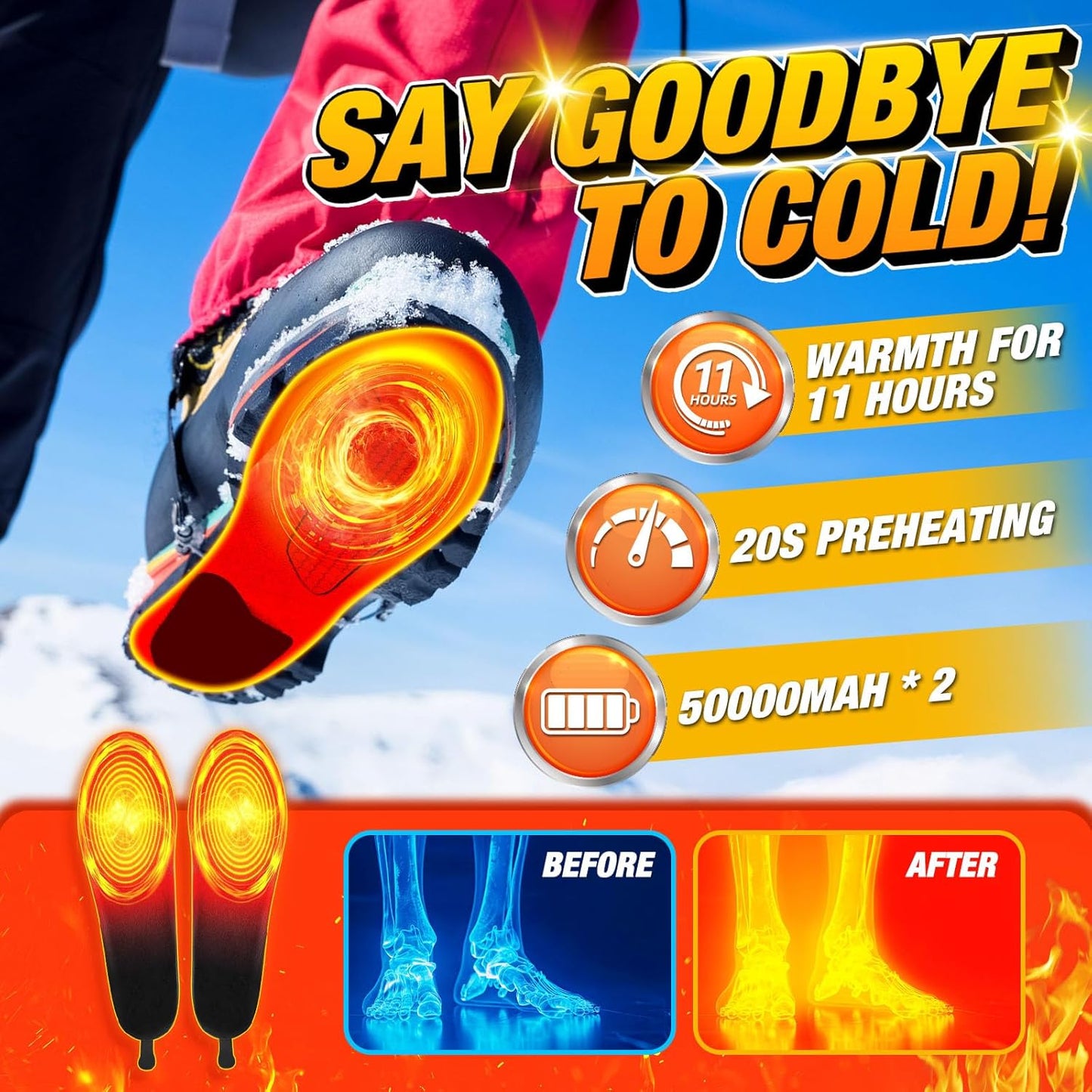 Royaleva Rechargeable Heated Insoles for Ultimate Comfort