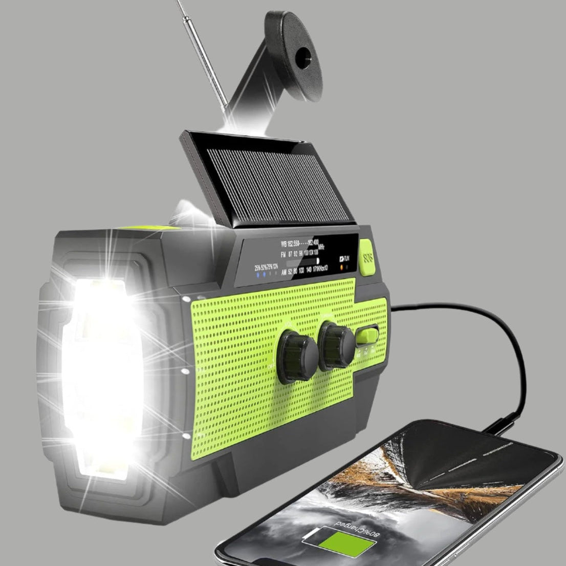 Royaleva Emergency Crank Weather Radio with Flashlight