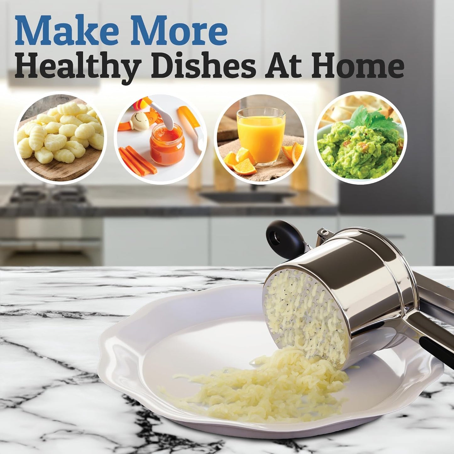 Royaleva Potato Ricer for Smooth Mashed Potatoes Easy Use