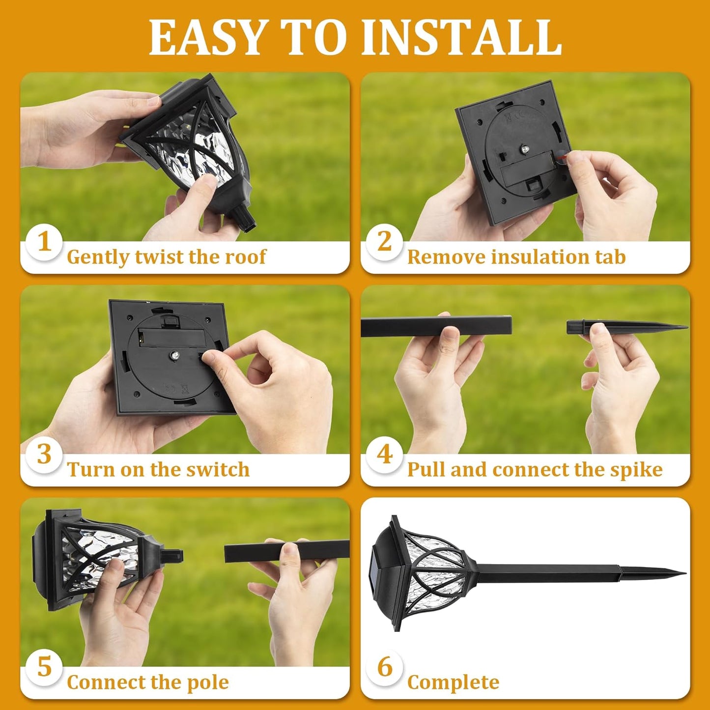 Luxora 6 Pack Led Solar Pathway Garden Lights Outdoor