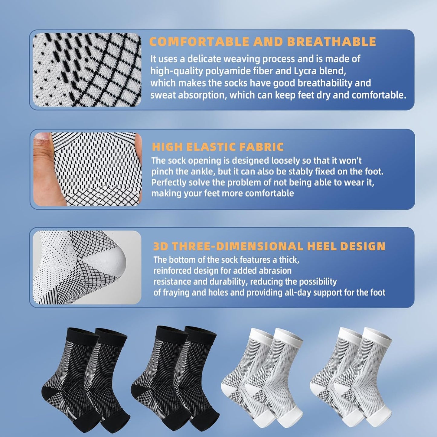 Luxora 4 Pairs of Premium Therapy Socks For Men and Women