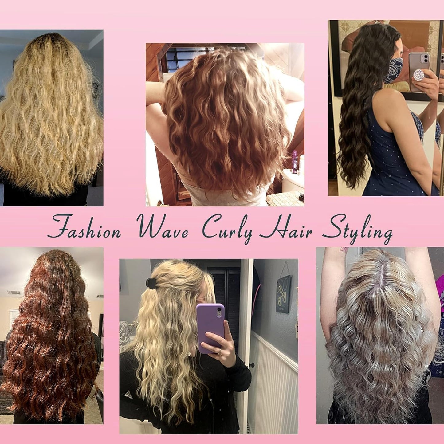 RoyaleGlow 3 Barrel Curling Iron Hair Waver for Effortless Curls