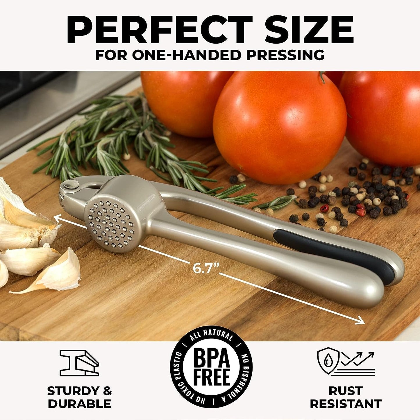 LuxRoyale Premium Garlic Press Mincer for Effortless Cooking