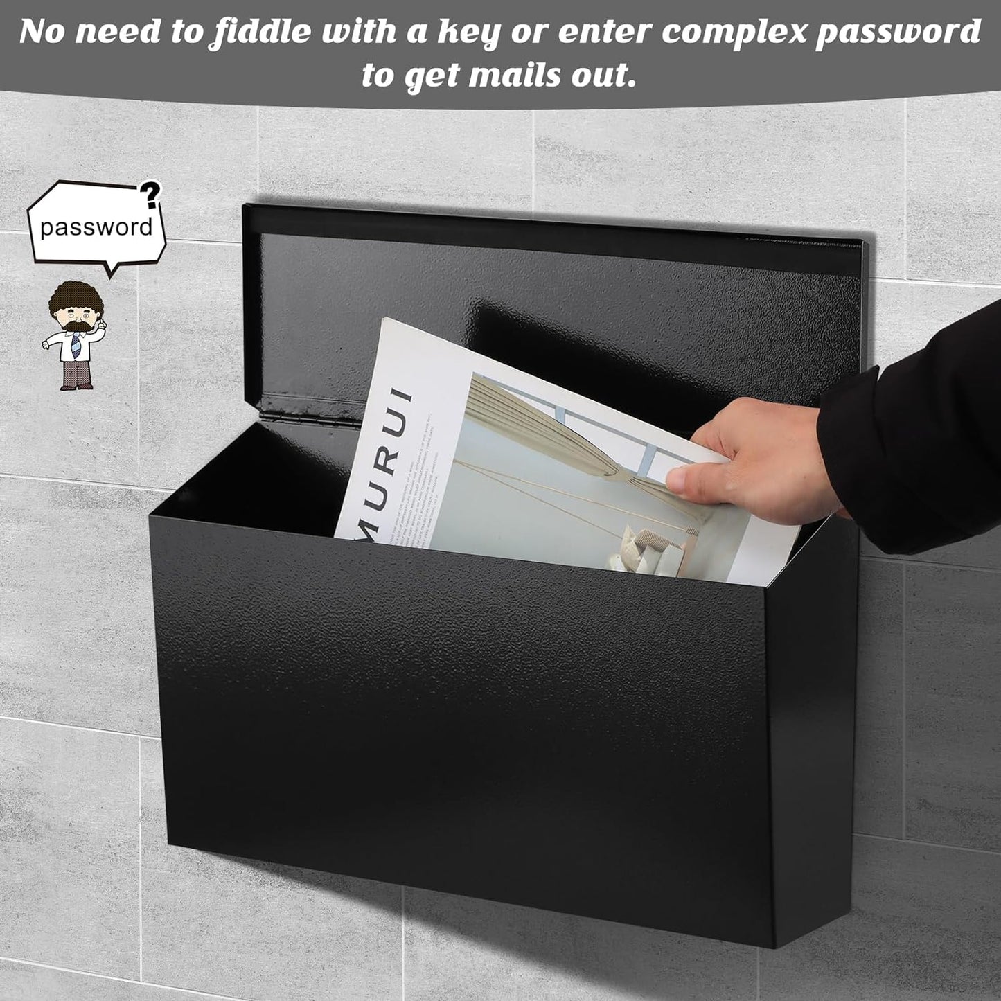 RoyaleGlow Large Capacity Wall-Mount Mailbox for Home