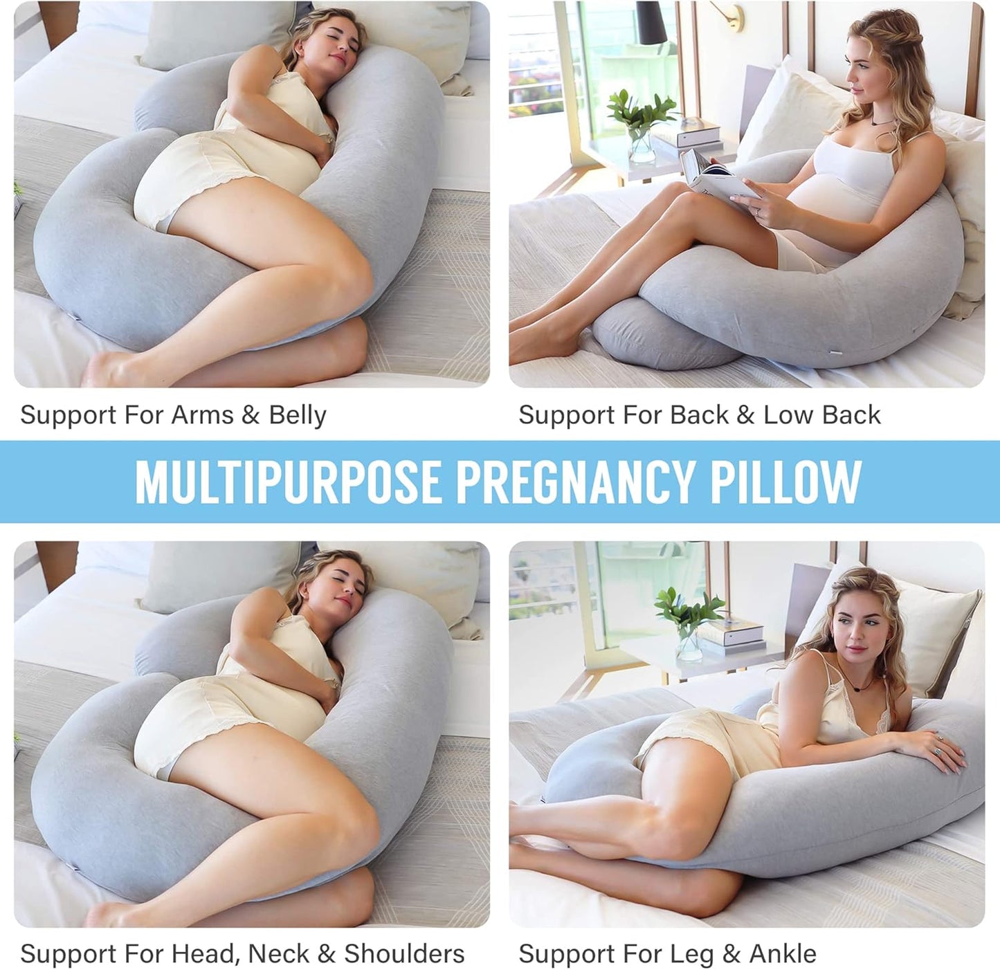 Luxora C Shaped Full Body Pregnancy Pillow for Comfort