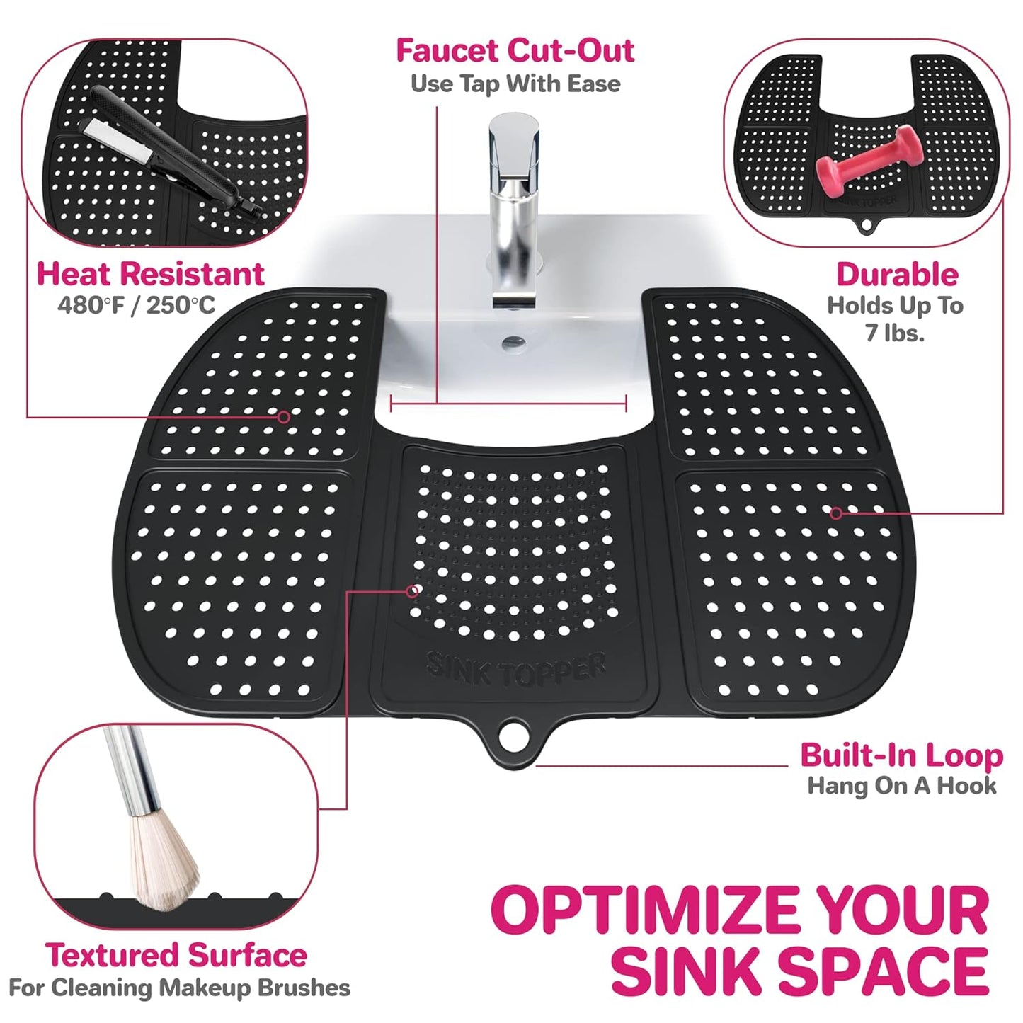 RoyaleGlow Bathroom Sink Topper Cover for Space Saving