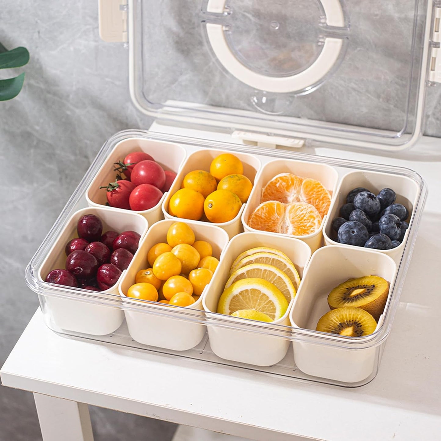 Royaleva 8 Compartments Divided Serving Tray With Handle