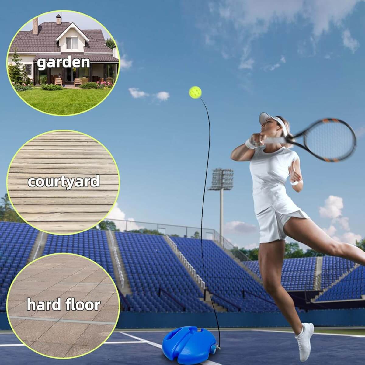 Royallure Luminous Pickleball Trainer with Extra-Grippy Base & Luminous Ball