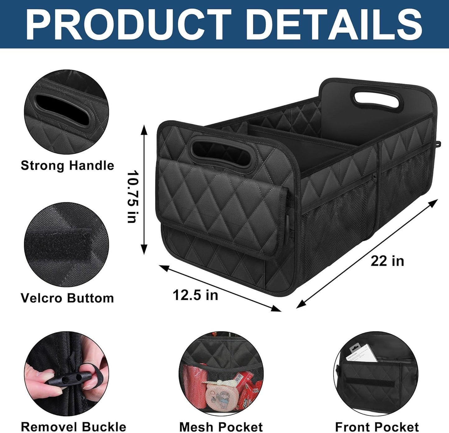 Royaleva Car Trunk Storage Organizer for Maximum Tidy Space
