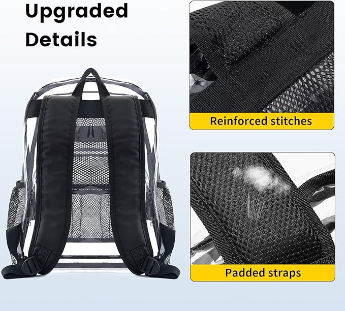 Royaleva Clear Backpack Heavy Duty for Secure Travel