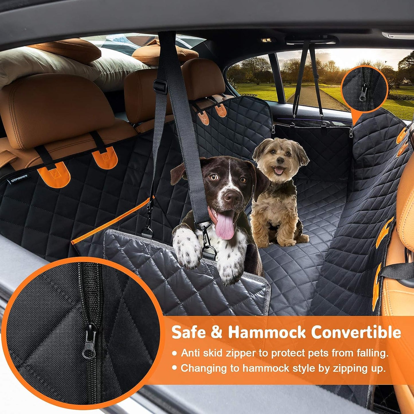 Luxora Dog Car Seat Cover Waterproof Hammock & Bench Style