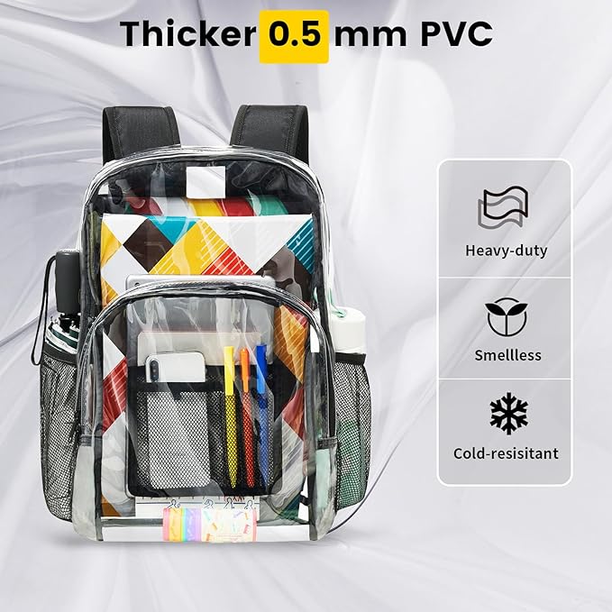 Royaleva Clear Backpack Heavy Duty for Secure Travel