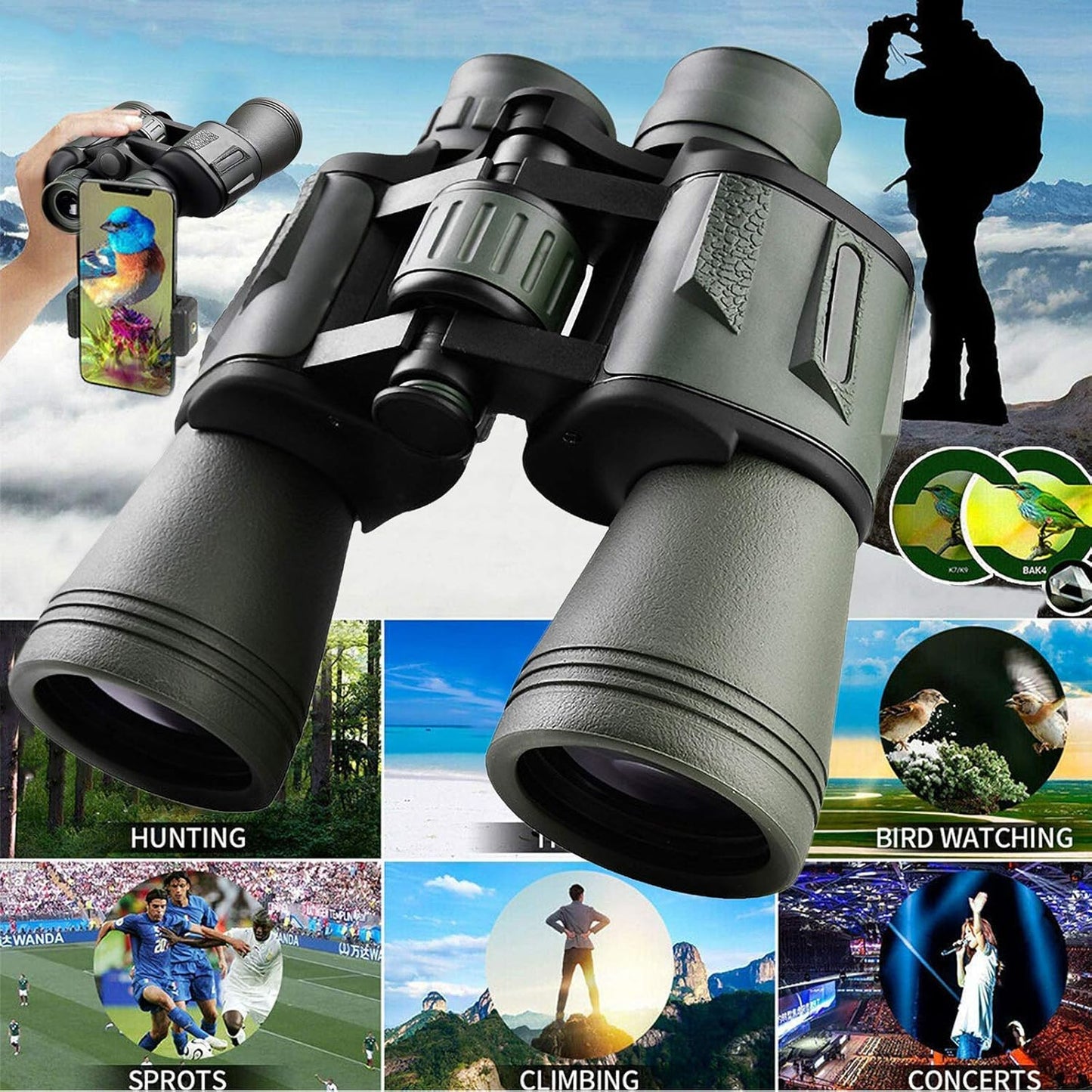 Rayvia Professional Hunting Binoculars 80×80 for Clarity