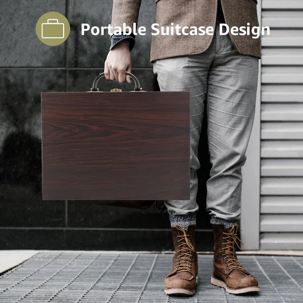 RoyaleGlow Vintage Suitcase-Style Vinyl Turntable Record Player