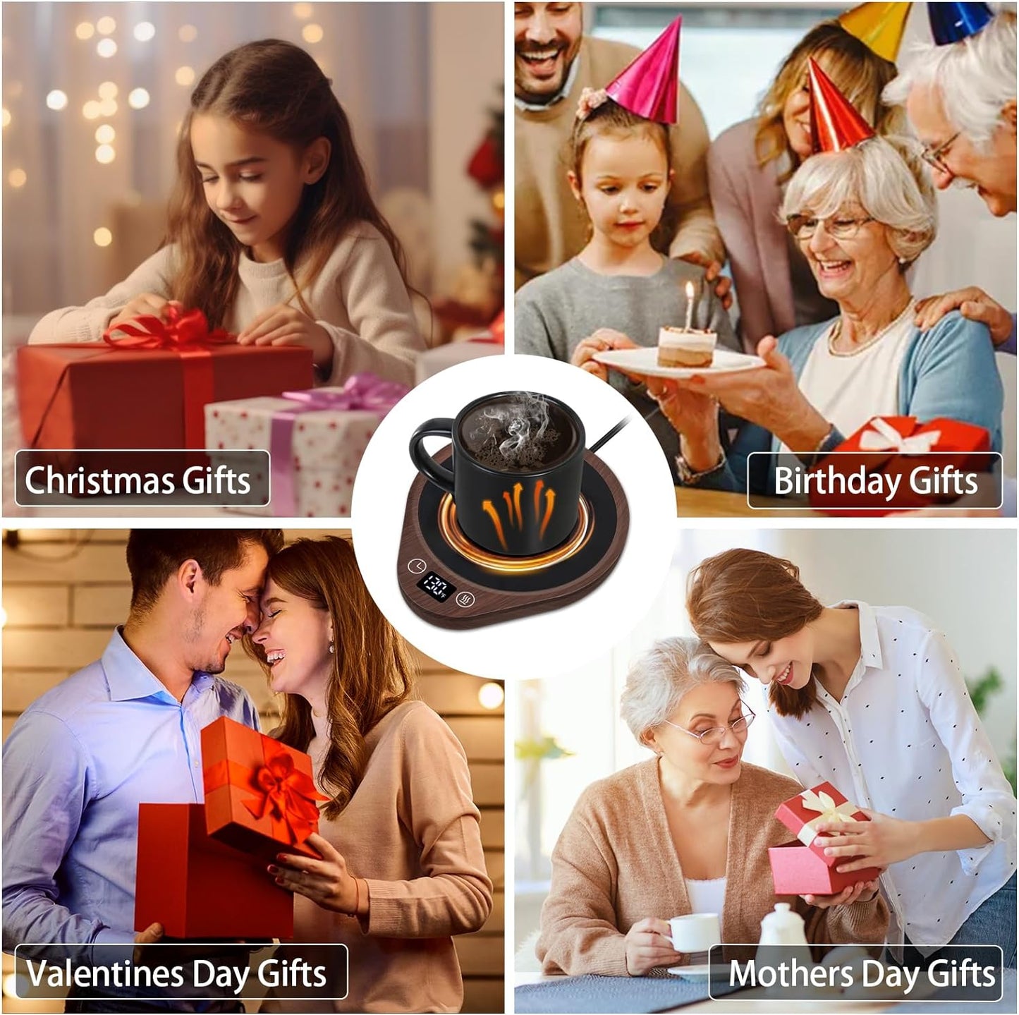 RoyaleGlow Coffee Mug Warmer Set with Touch Controls