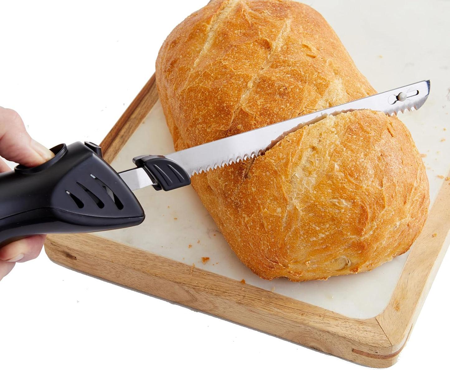 RoyaleGlow Electric Knife with Ergonomic Grip and Fork