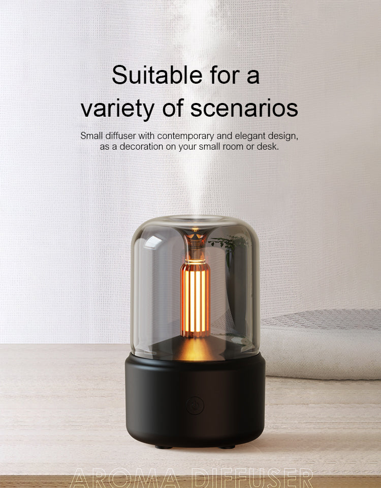 Luxora Retro Aroma Diffuser with Night Light - USB Essential Oil Humidifier for Home and Office