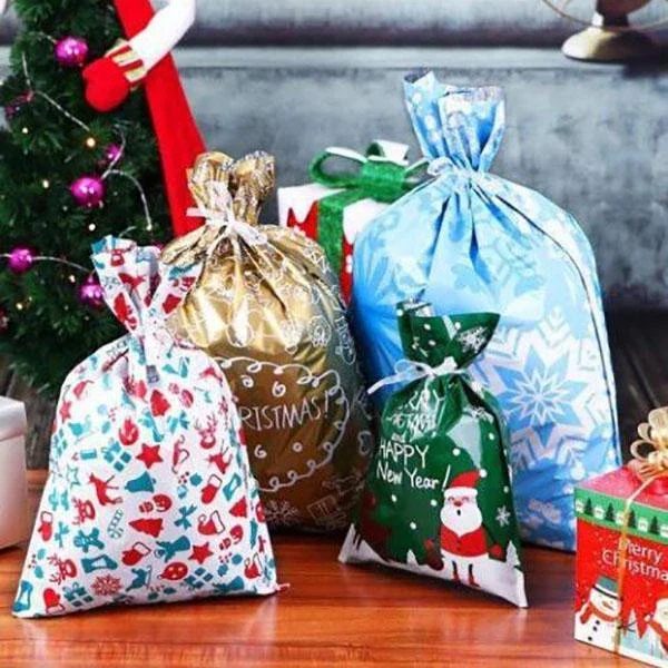 Royaleva Drawstring Christmas Gift Bags 15 Sets Easy Wrap
